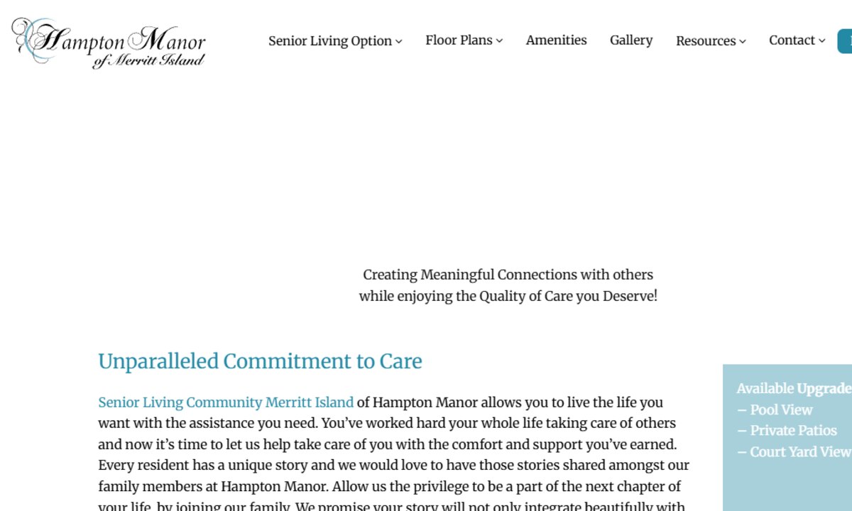 Merritt Island Assisted Living website preview